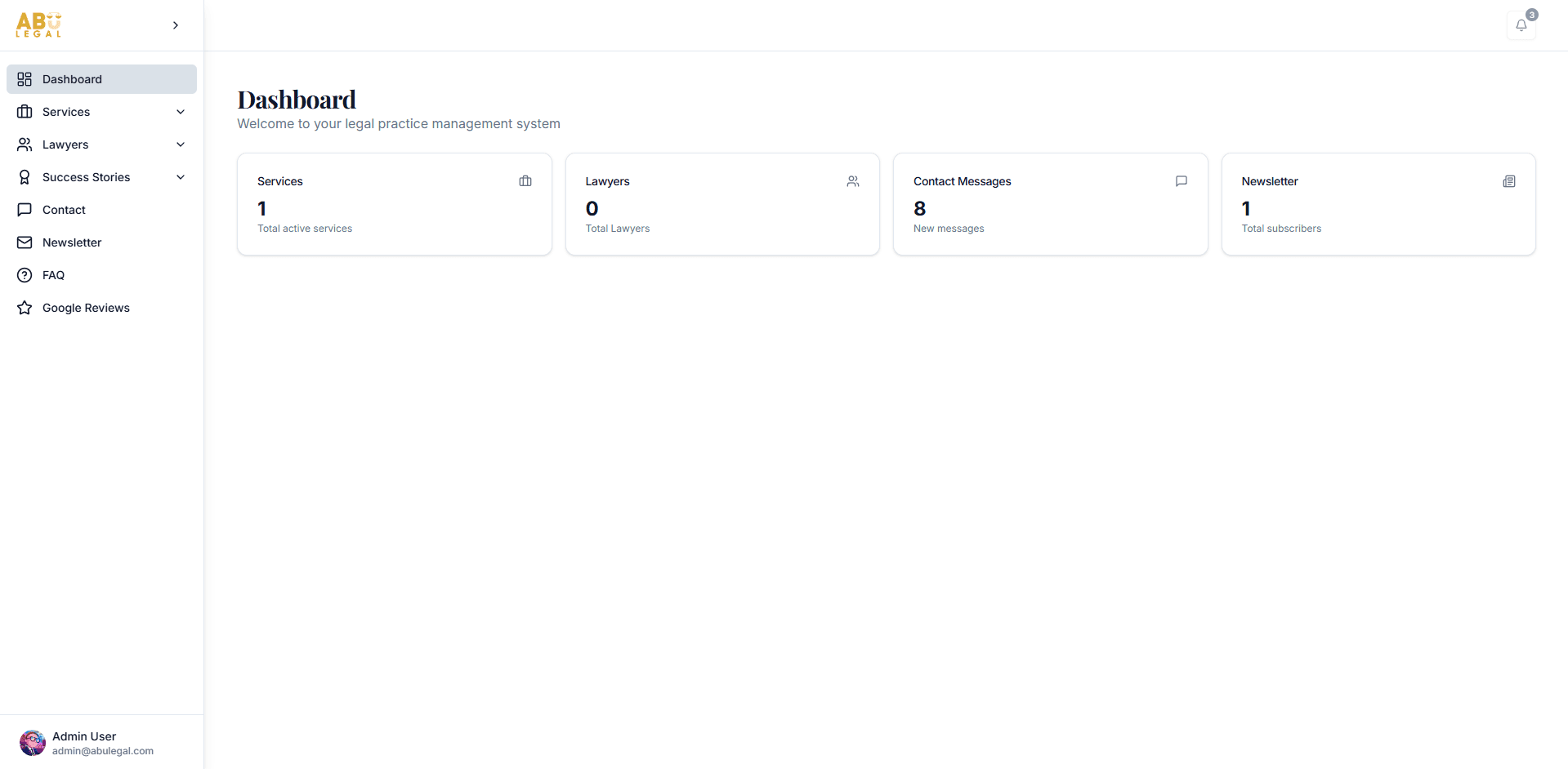 AbuLegal Dashboard