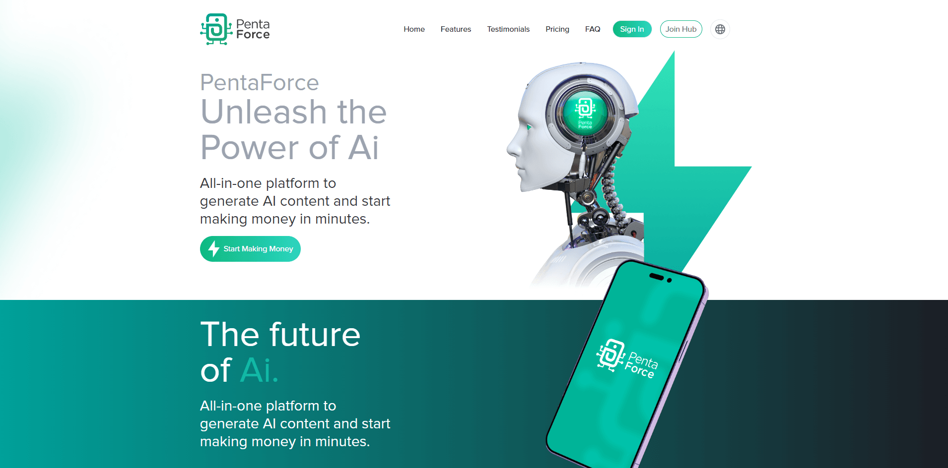 Pentaforce (A landing page)