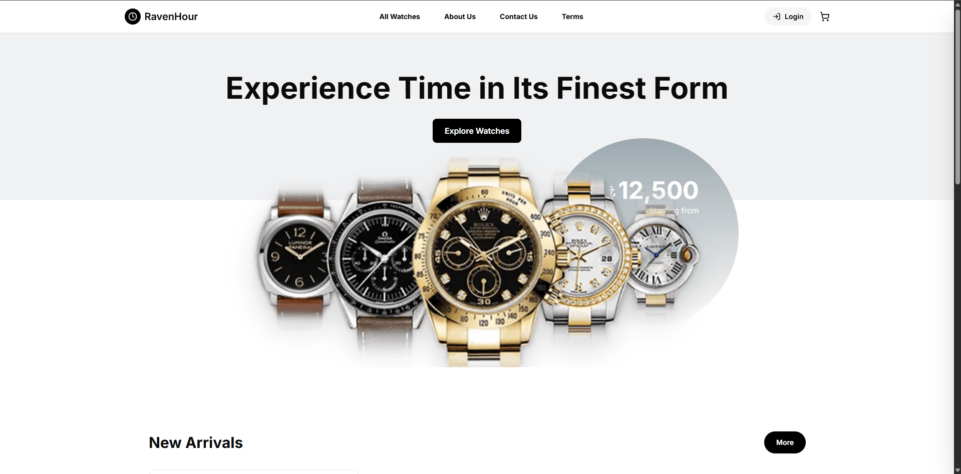Ravenhour (A Watch Ecommerce Website)